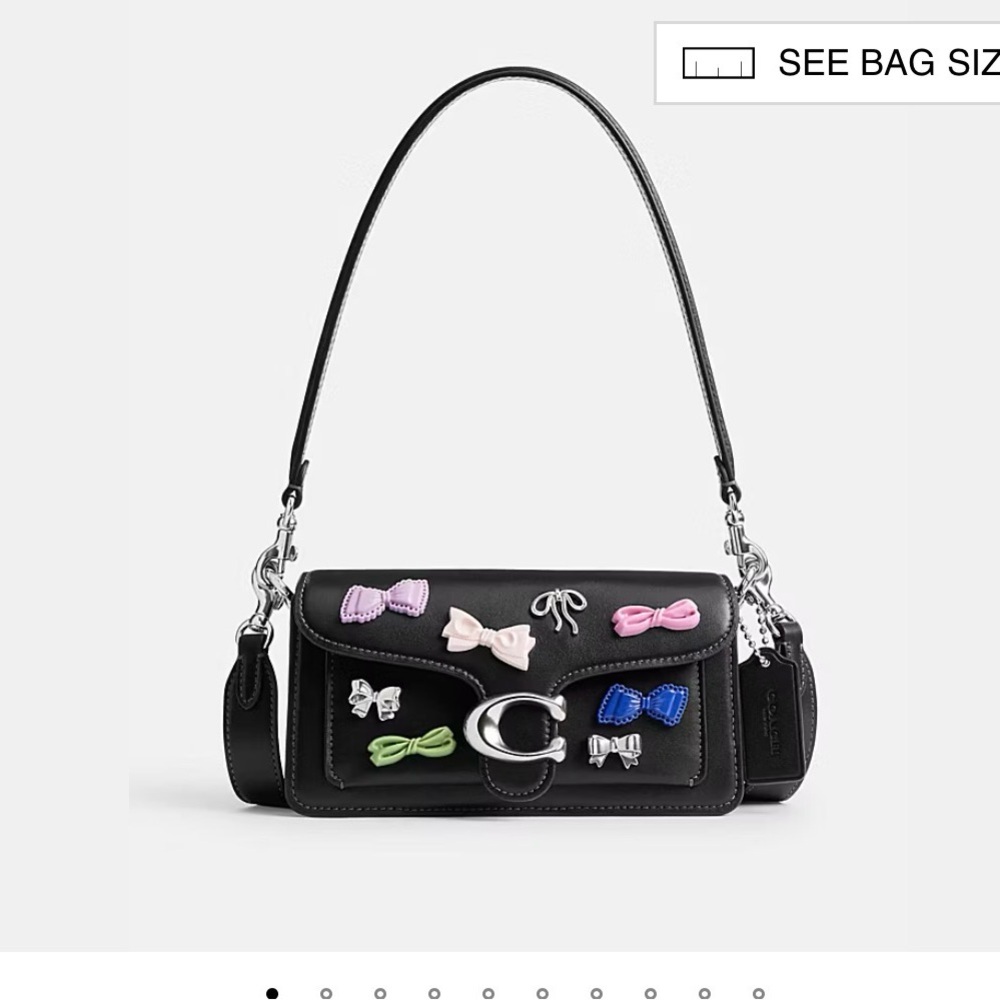 Coach Tabby Shoulder Bag with Multicolor Bow Embellishments